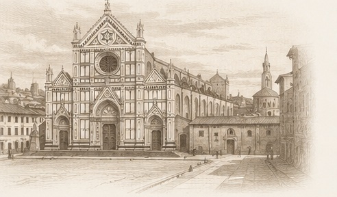 Santa Croce Florence illustration